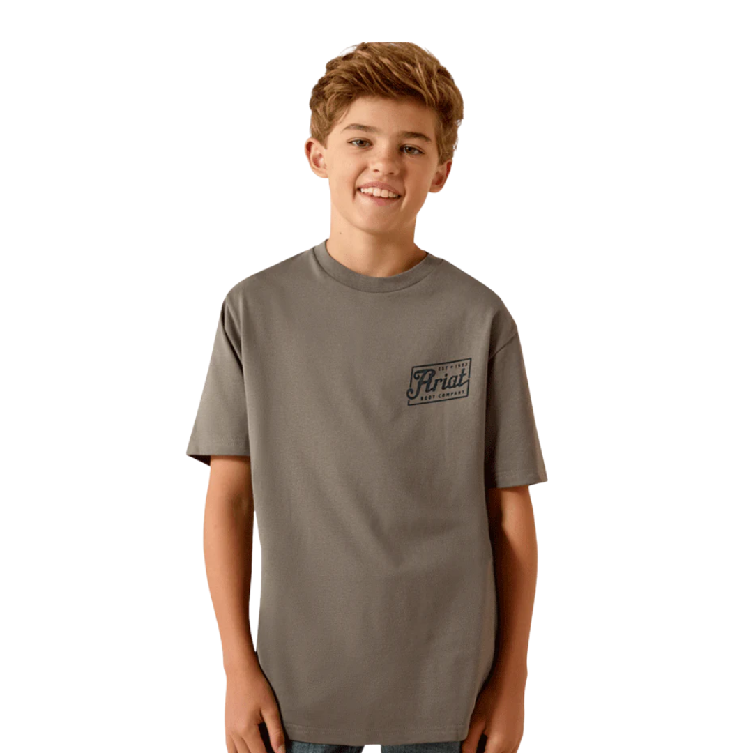 Ariat Youth Boy's Patriot Smoked Pearl Grey Tee Shirt