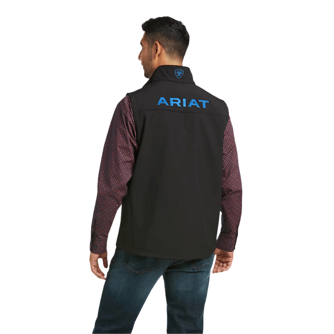 Ariat Men's Black & Cobalt Logo 2.0 Softshell Vest