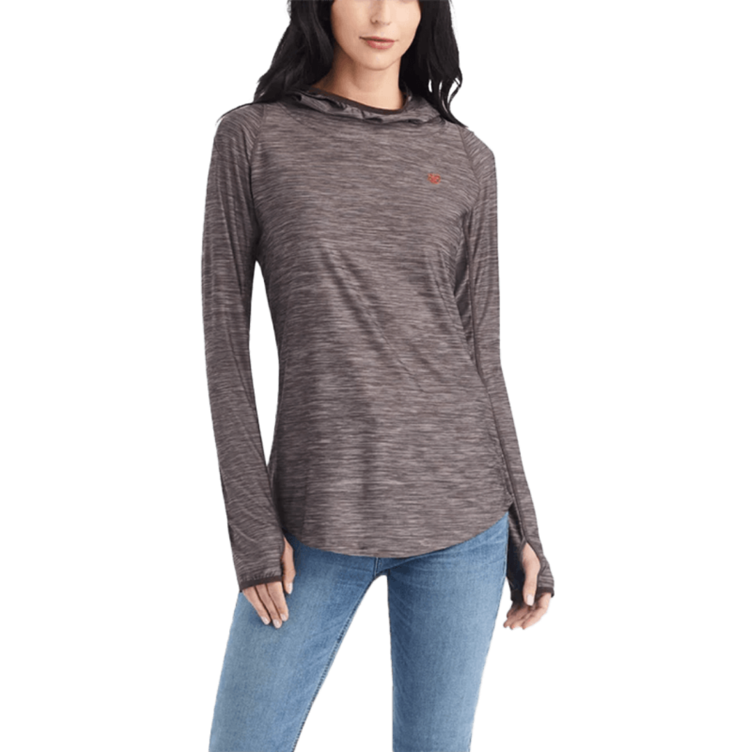 Ariat Women's Laguna Brazil Nut Hooded Grey Shirt
