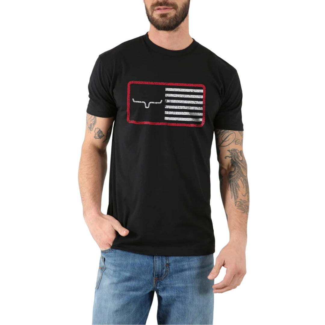 Kimes Ranch Men's American Trucker Black Tee Shirt