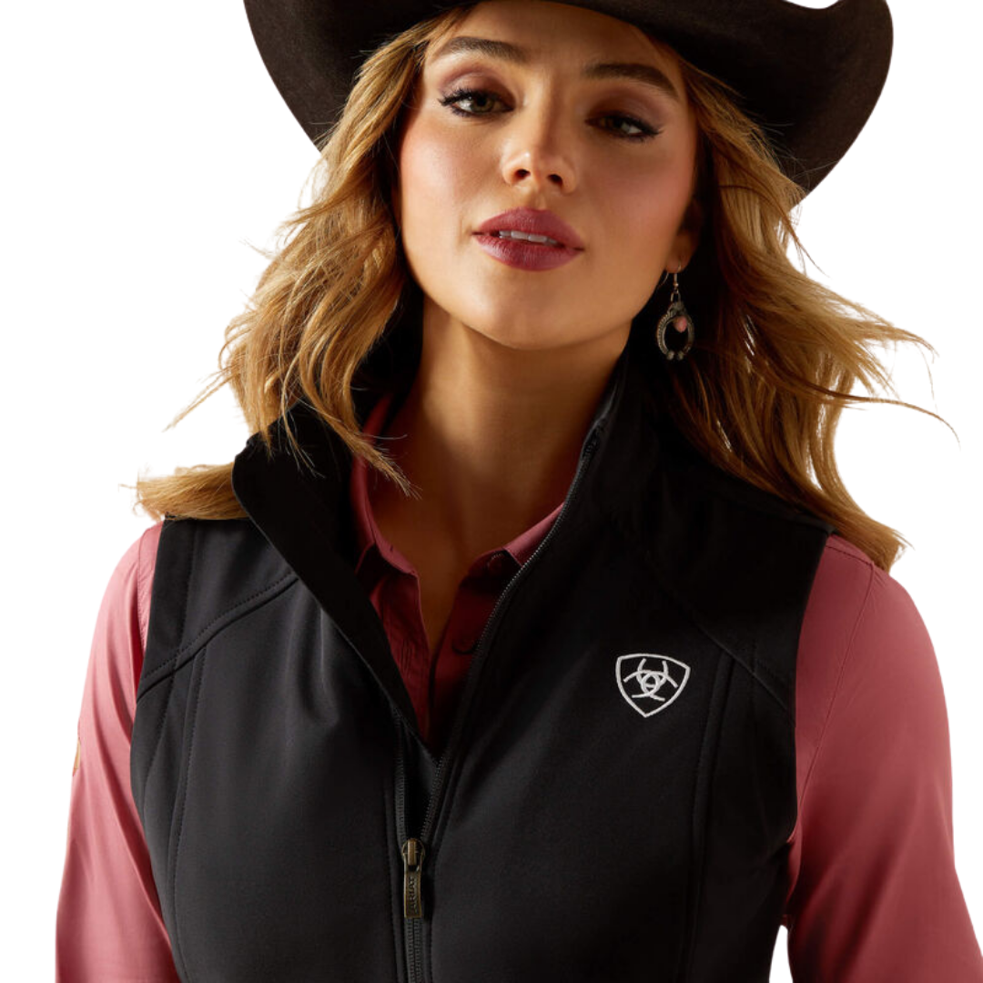 Ariat Women's Logo Softshell Vest Burnt Russet Stripe
