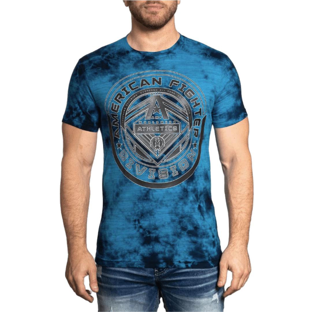 American Fighter Men's Powell Short Sleeve Blue Tee Shirt