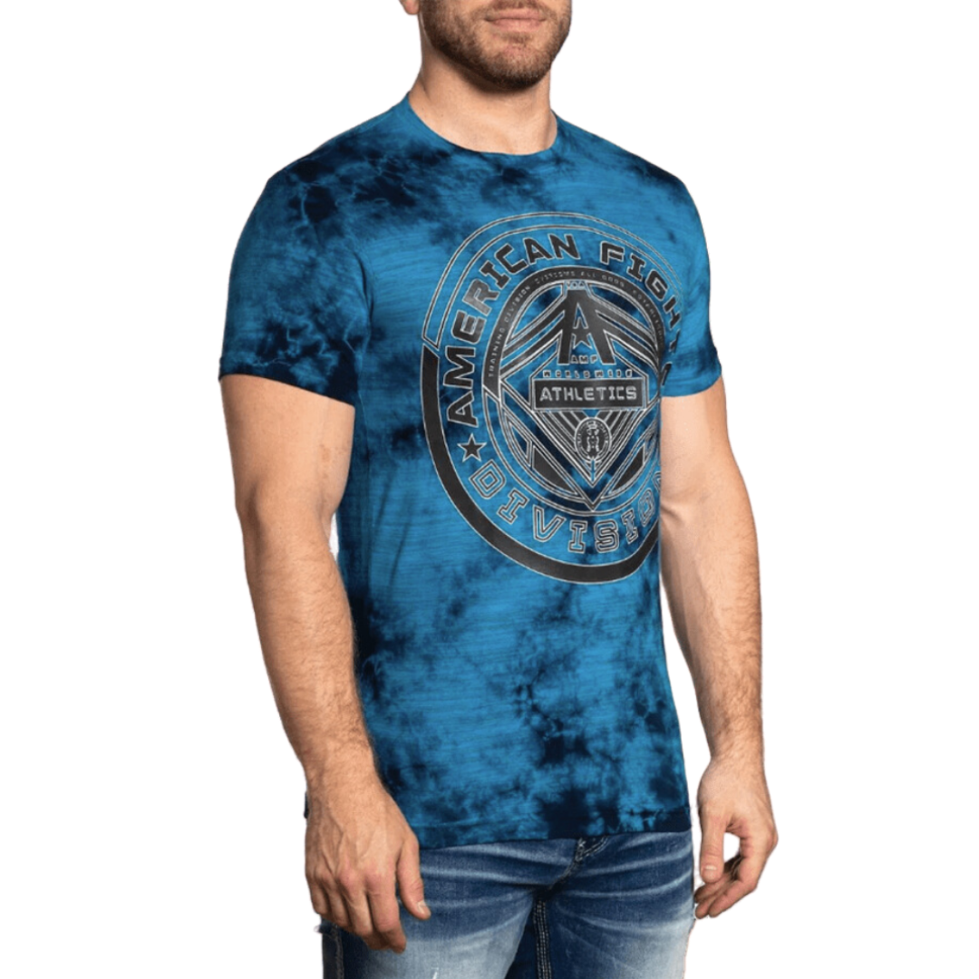 American Fighter Men's Powell Short Sleeve Blue Tee Shirt