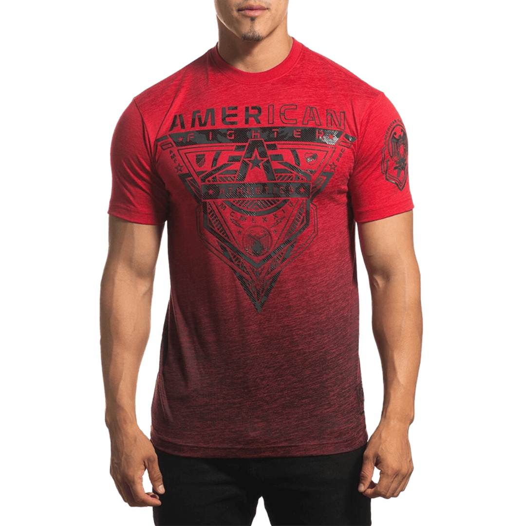 American Fighter Men's Crestline Short Sleeve Red Shirt