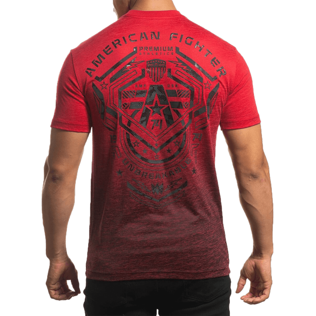American Fighter Men's Crestline Short Sleeve Red Shirt