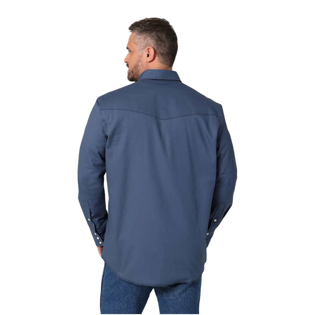 Wrangler Men's Flannel Lined Solid Indigo Shirt