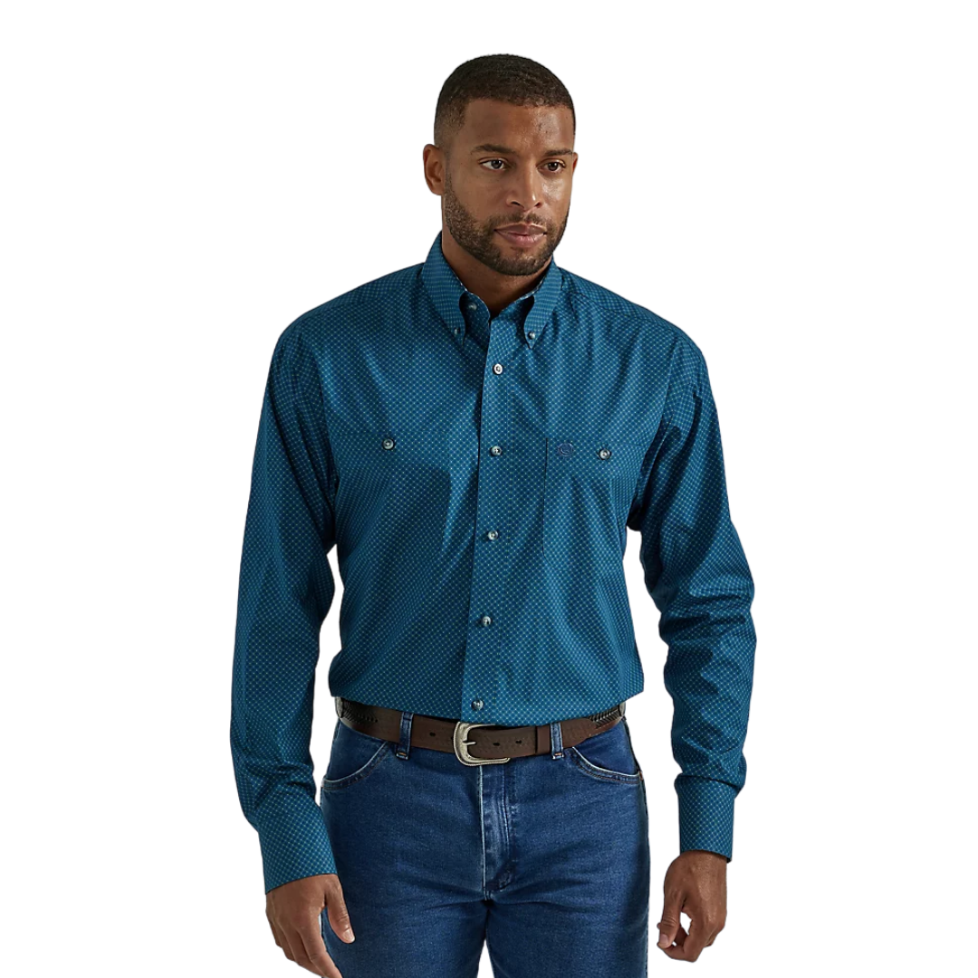 Wrangler Men's Midnight George Strait Blue Shirt