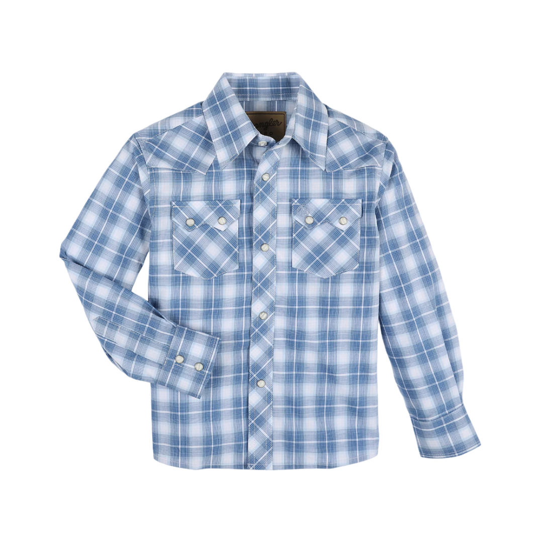 Wrangler Youth Boy's Cobalt Retro Blue Shirt