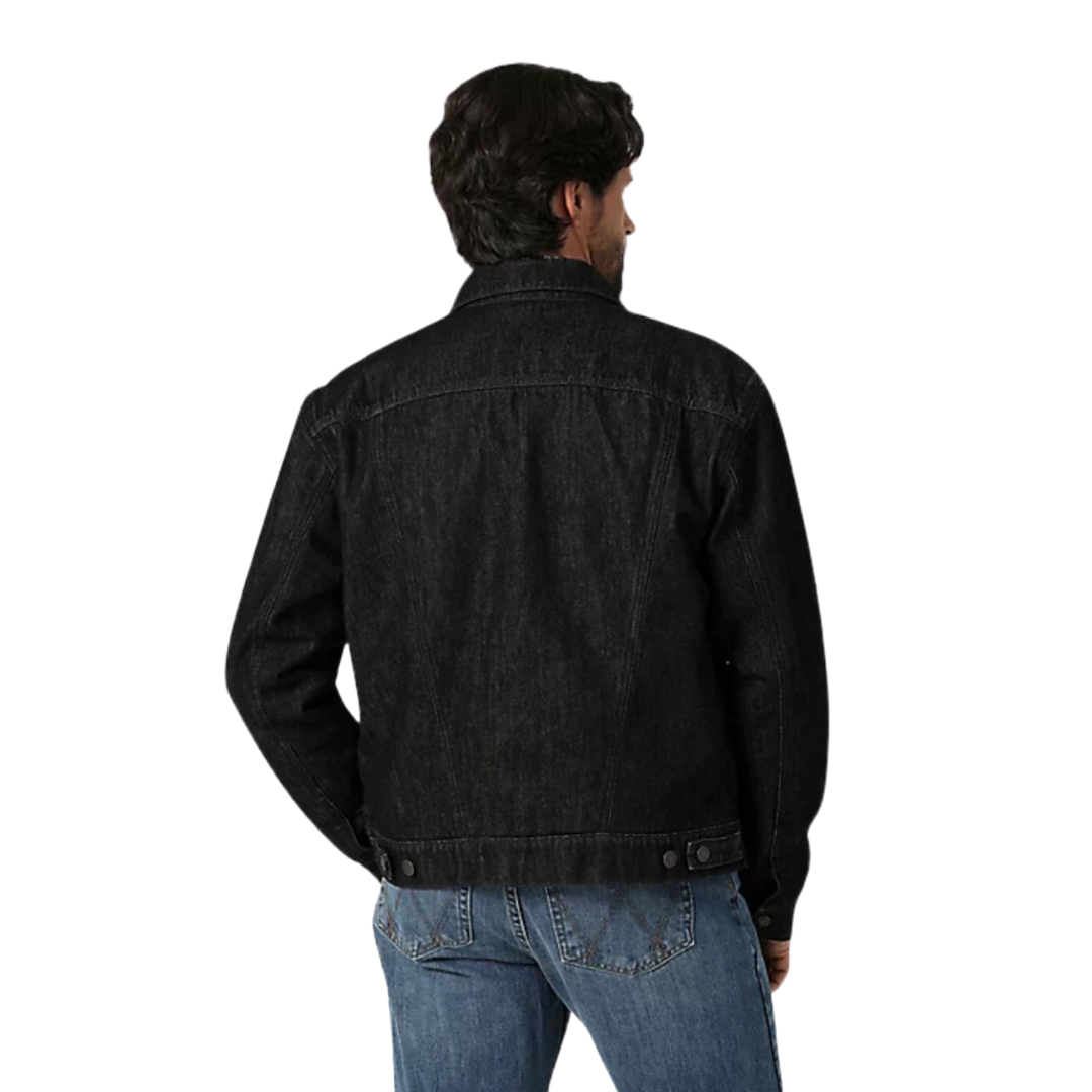 Wrangler Men's Sherpa Lined Denim Black Jacket