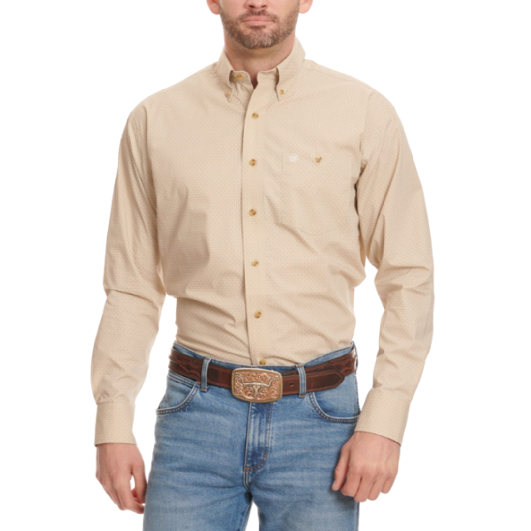 Wrangler Men's Geo Print Light Brown Shirt