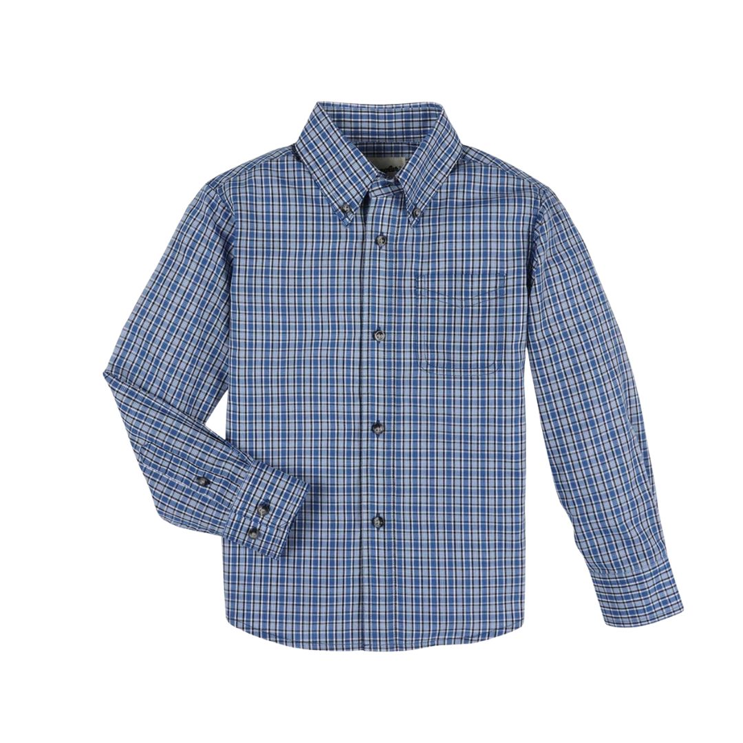 Wrangler Toddler Boy's Riata Long Sleeve Button Blue Shirt