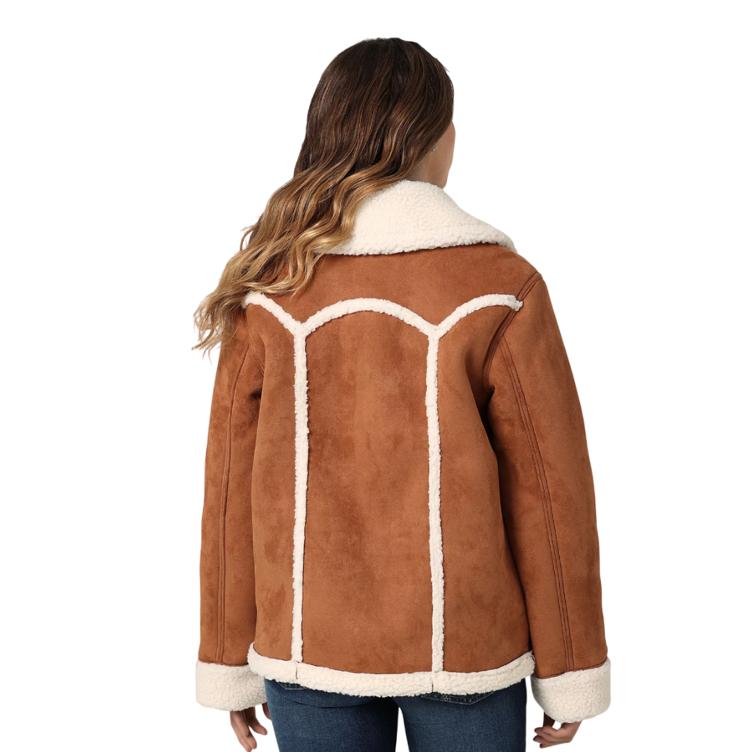 Wrangler Women's Lion Faux Shearling Brown Coat