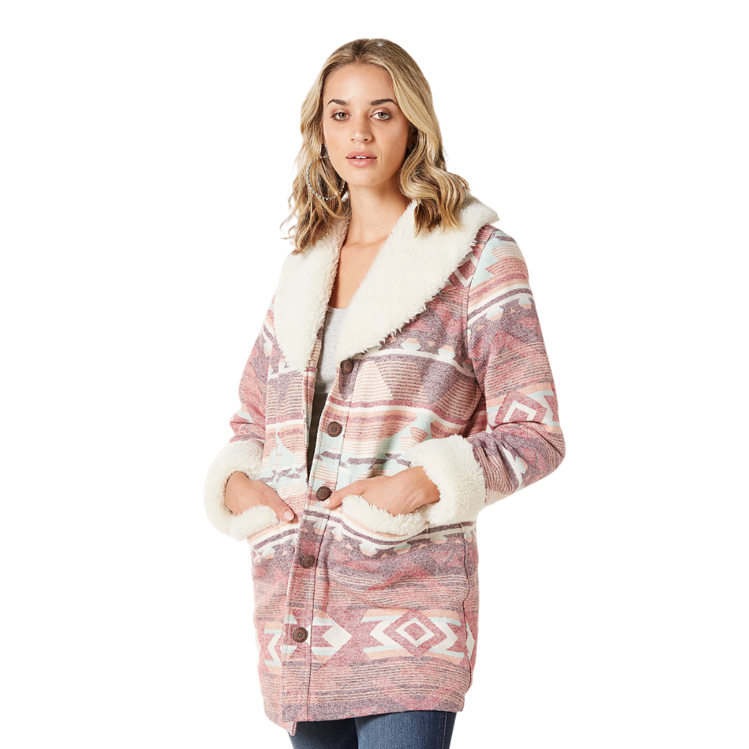 Wrangler Women's Rosa Sherpa Shawl Pink Coat