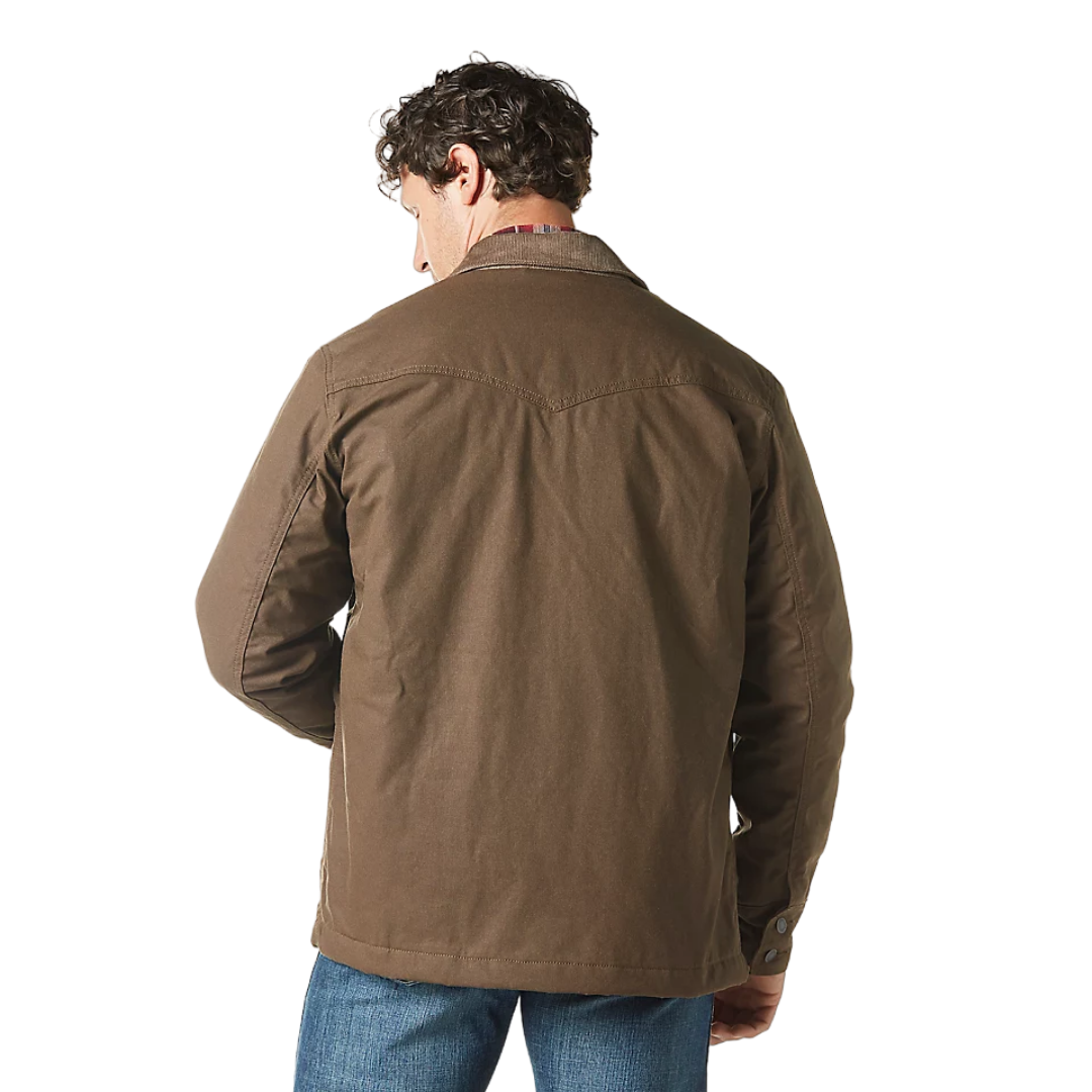 Wrangler Men's Lined Canvas Barn Brown Coat