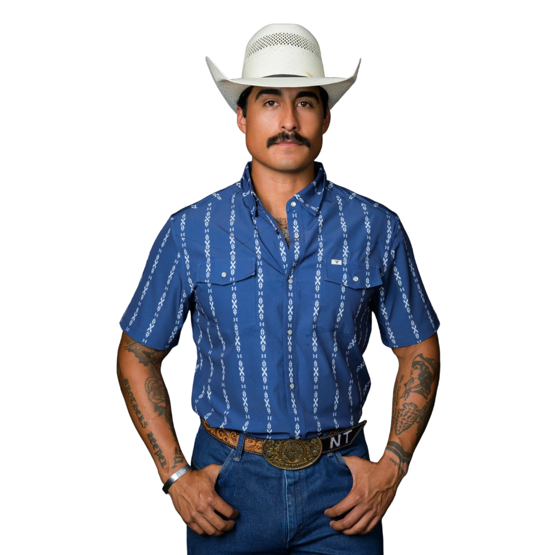 Ferrell Men’s Short Sleeve The Maverick Blue Shirt