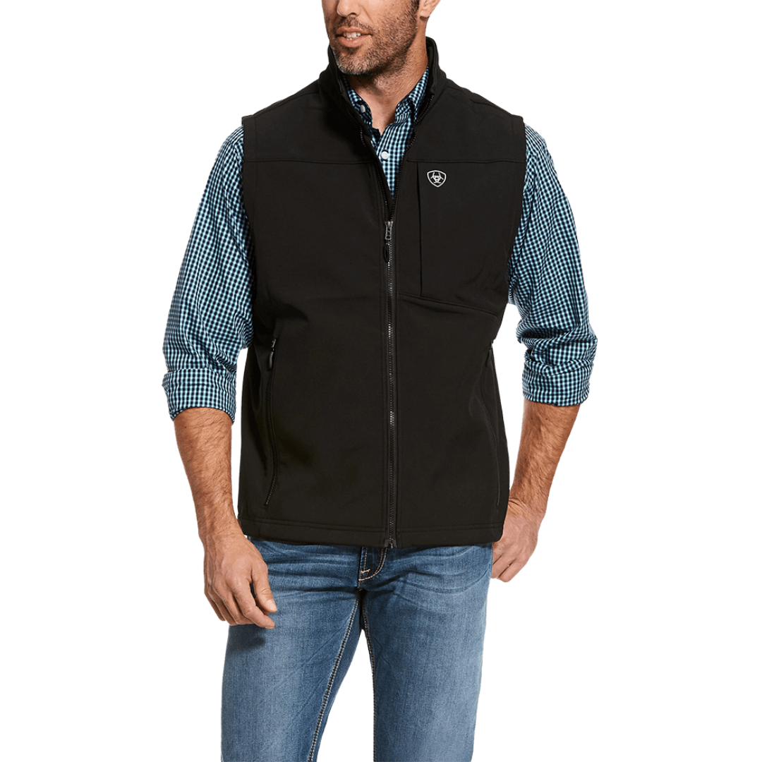 Ariat Men's Logo Stretch Softshell Black Vest