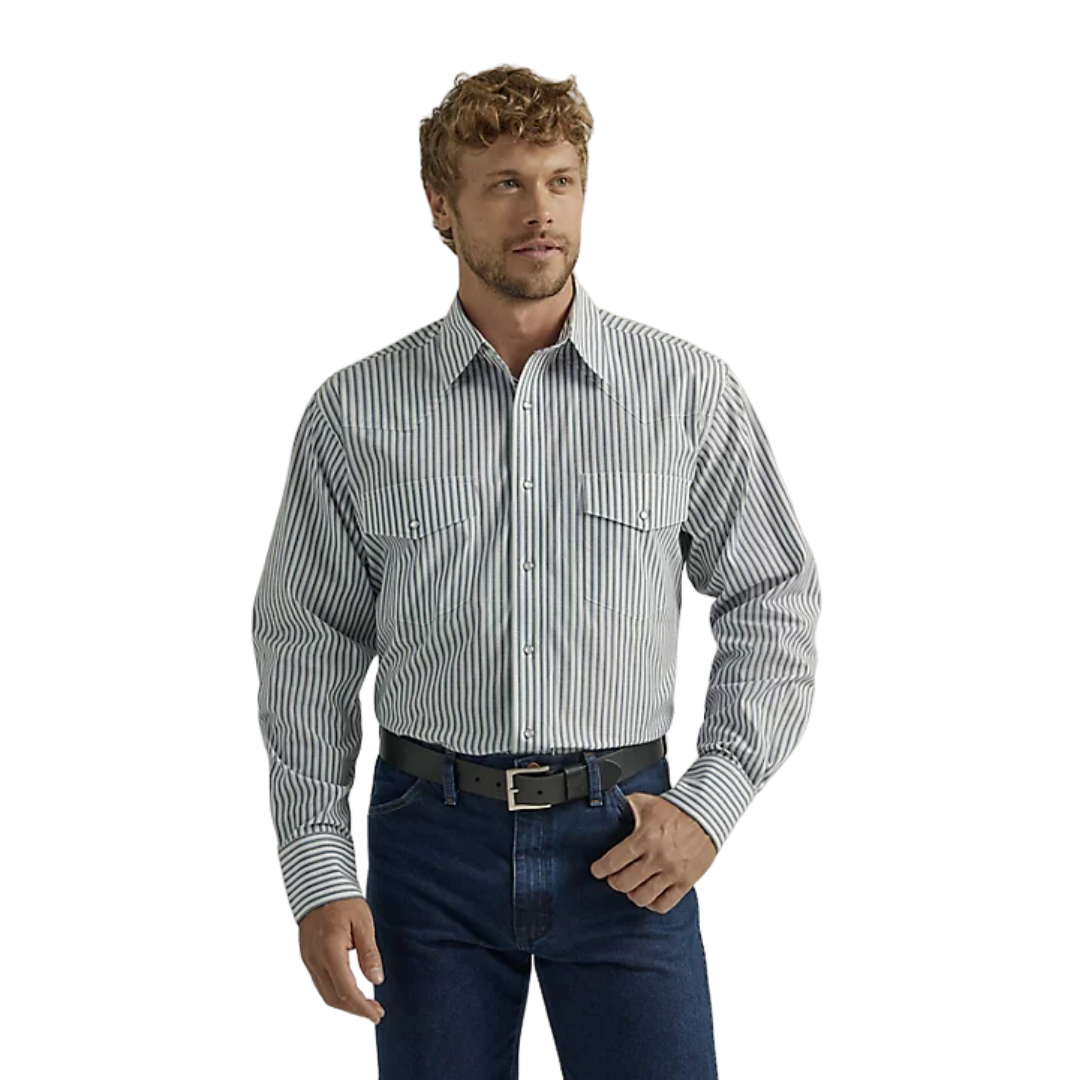 Wrangler Men's Wrinkle Resist Western Snap Multicolor Shirt