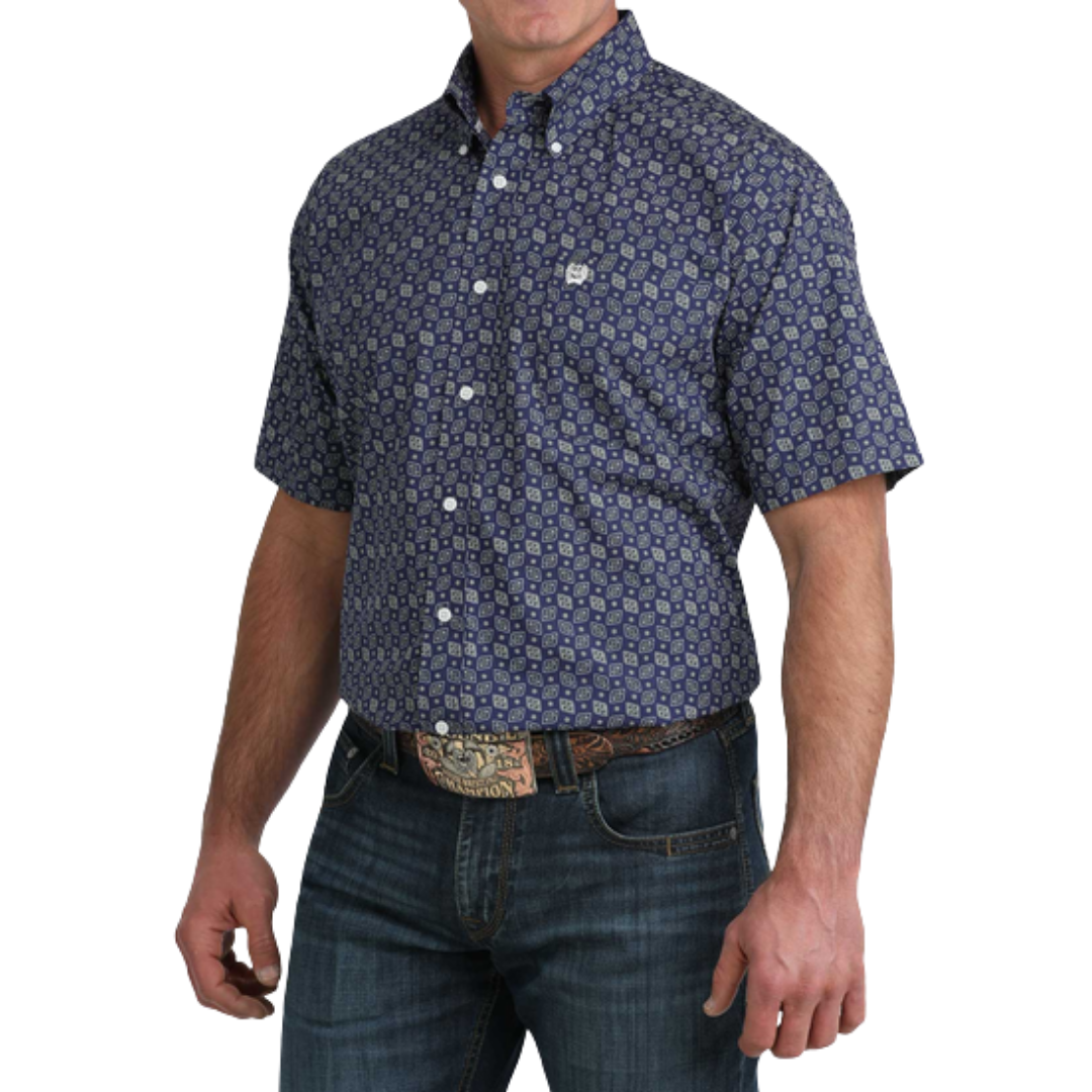Cinch Men's Royal Print Blue Shirt