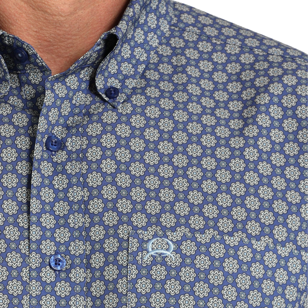 Cinch Men's Arena Flex Short Sleeve Royal Blue Shirt