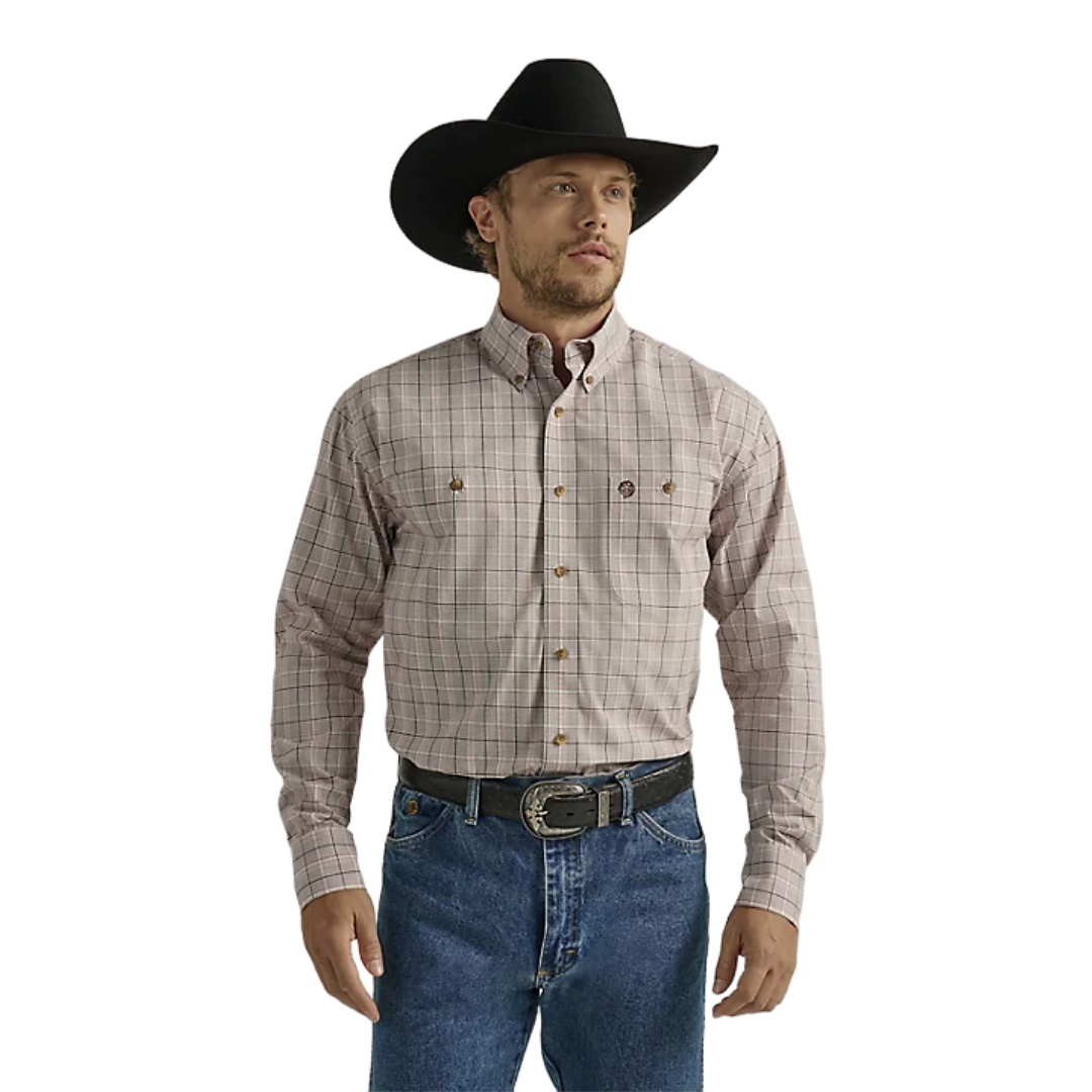 Wrangler Men's Brick Glen George Strait Light Brown Shirt