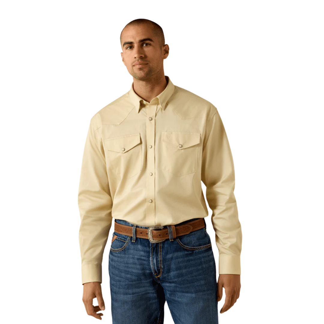 Ariat Men's Lightweight Twill Snap Creme Shirt