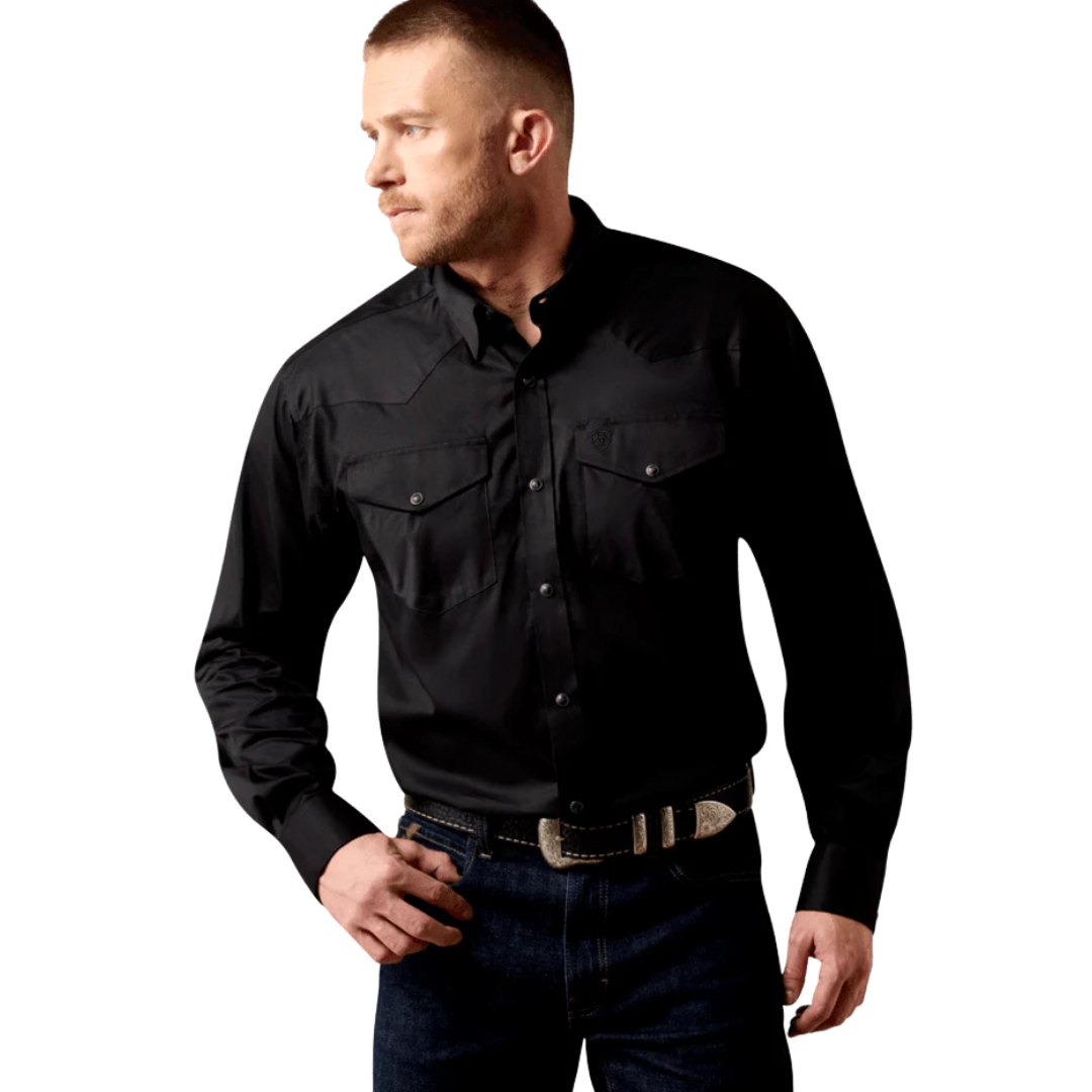 Ariat Men's Lightweight Twill Snap Black Shirt