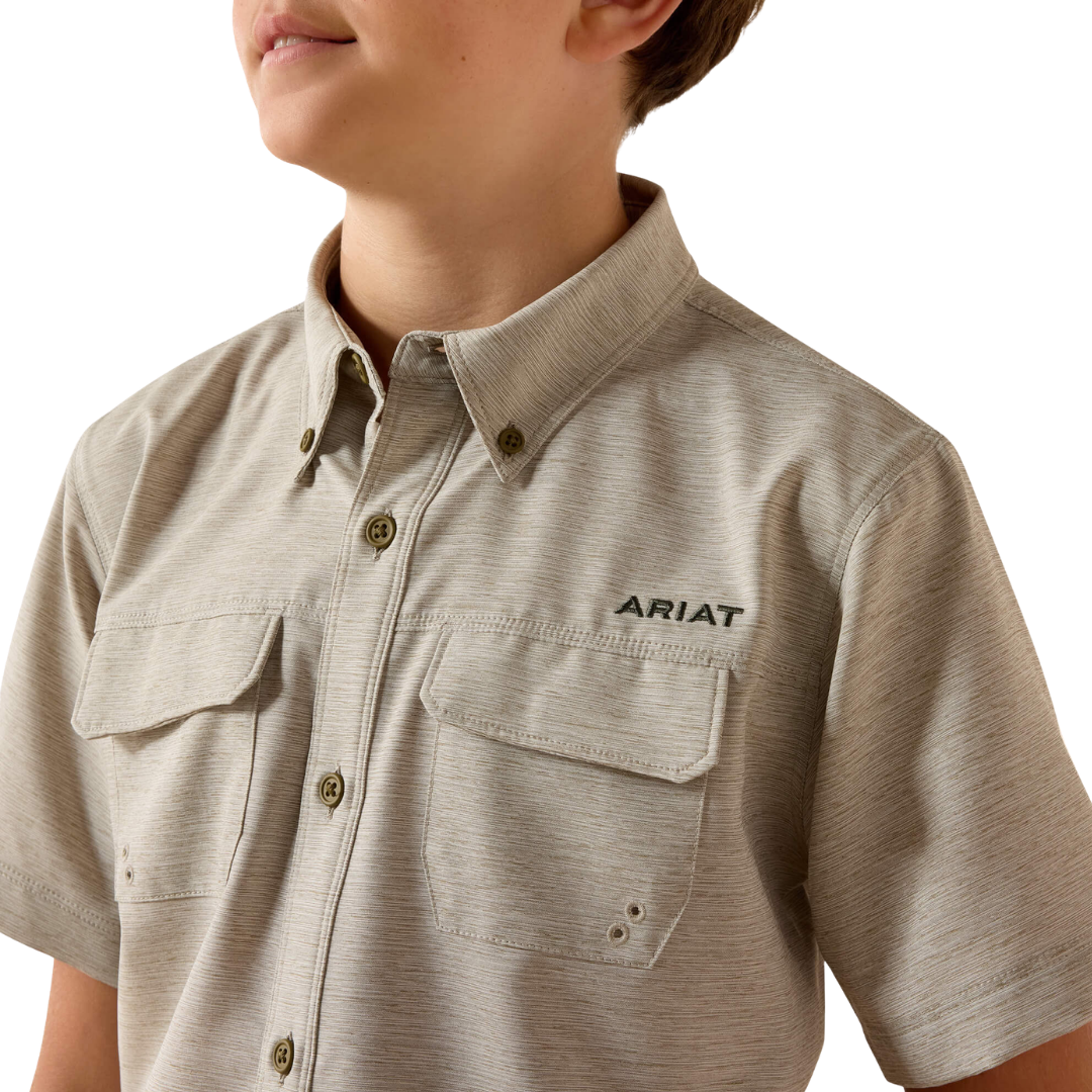 Ariat Youth Boy's Outbound Heathered Classic Green Shirt