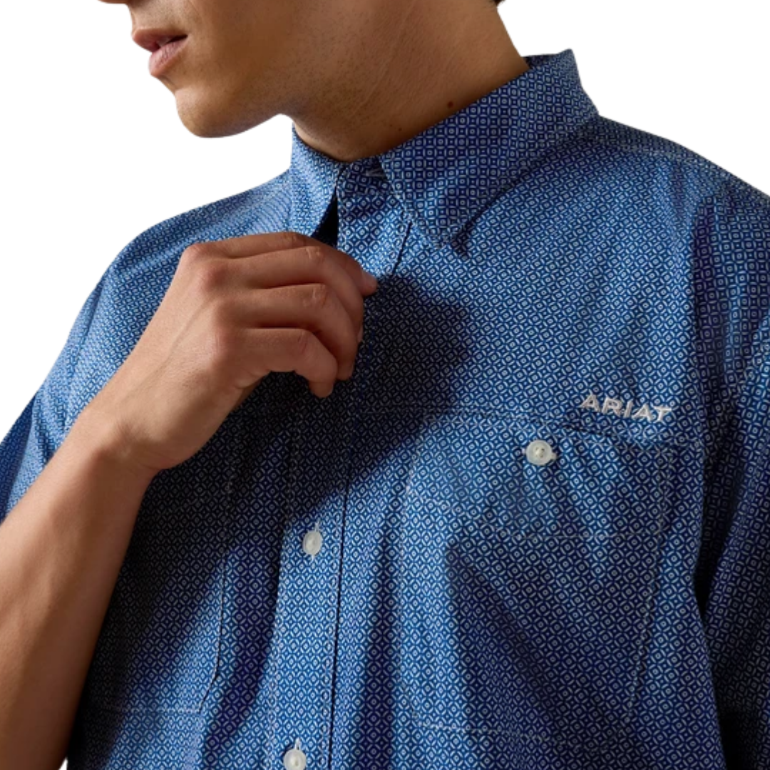 Ariat Men's 360 Quartez Print Blue Shirt
