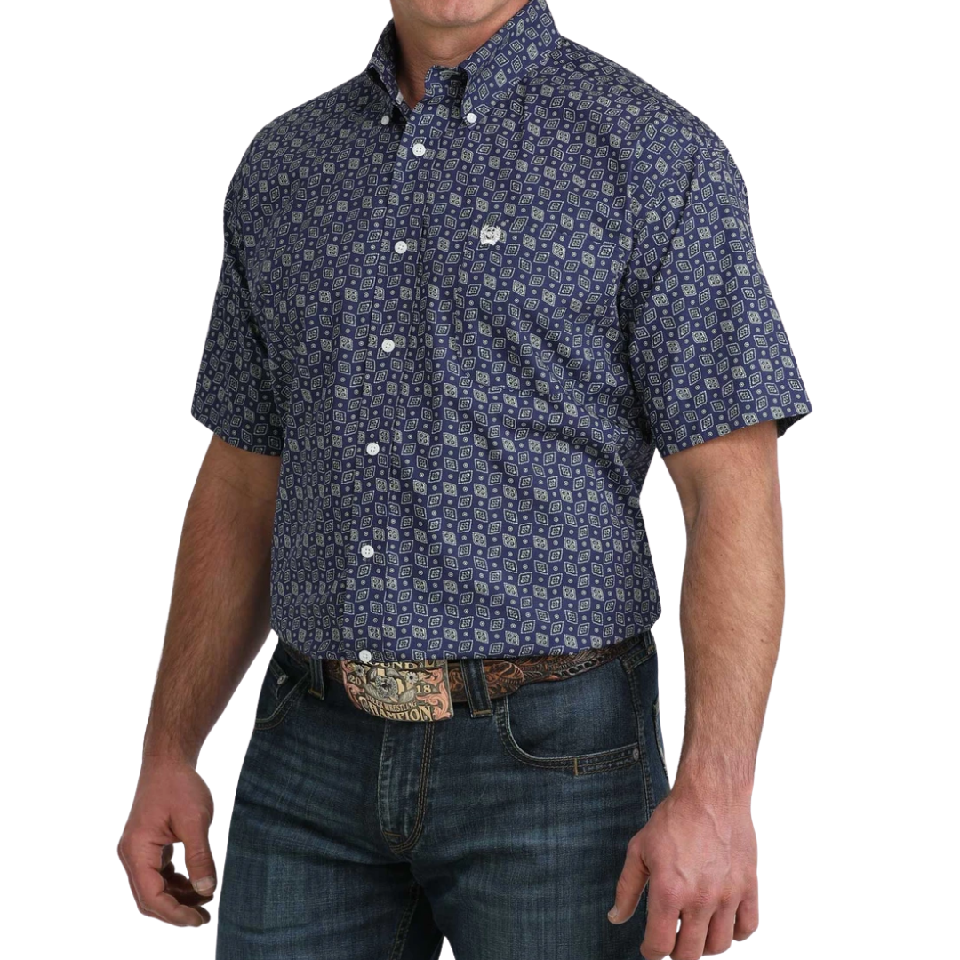 Cinch Men's Royal Print Blue Shirt