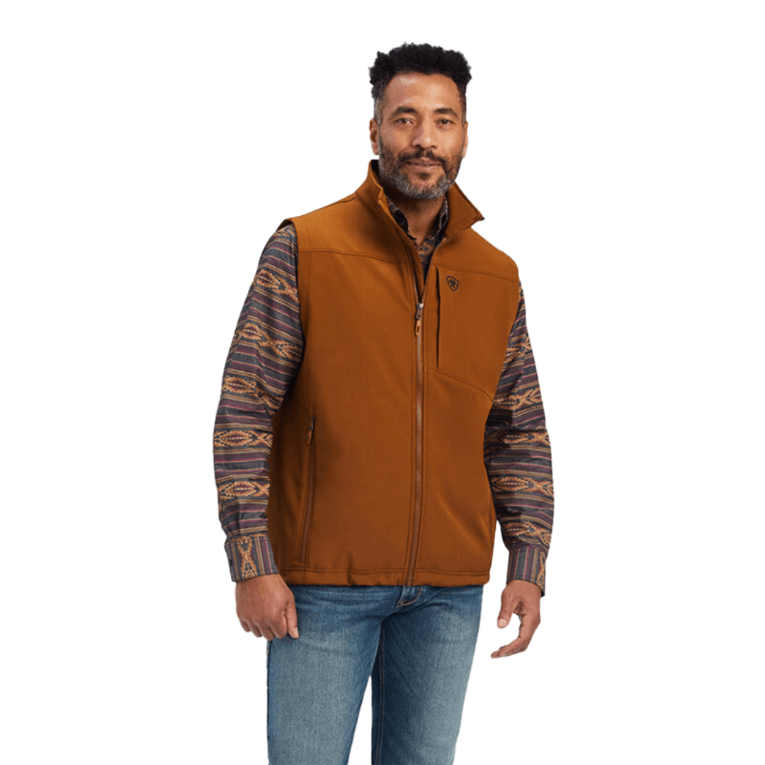 Ariat Men's Logo Softshell Chestnut Brown Vest