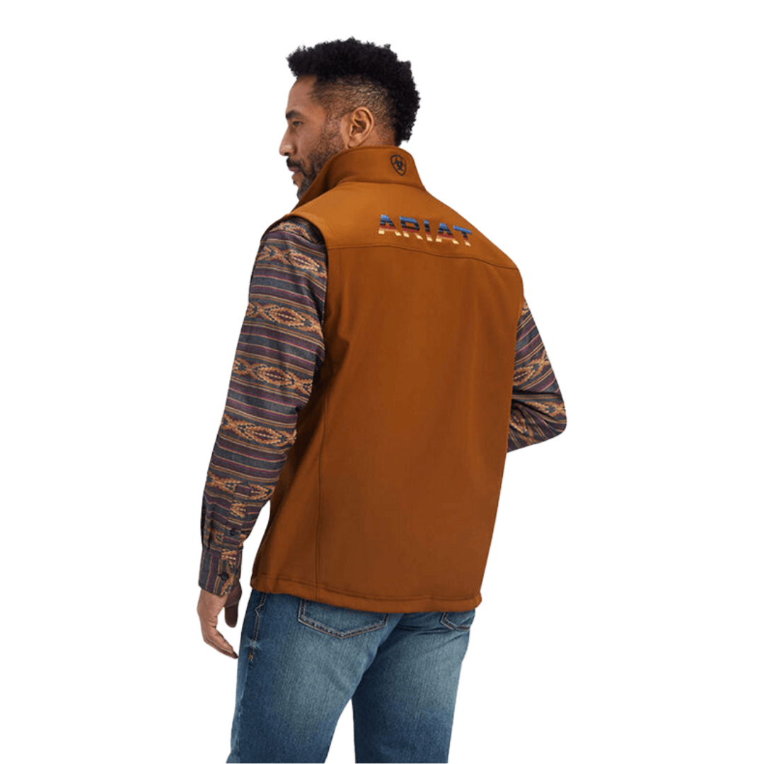 Ariat Men's Logo Softshell Chestnut Brown Vest