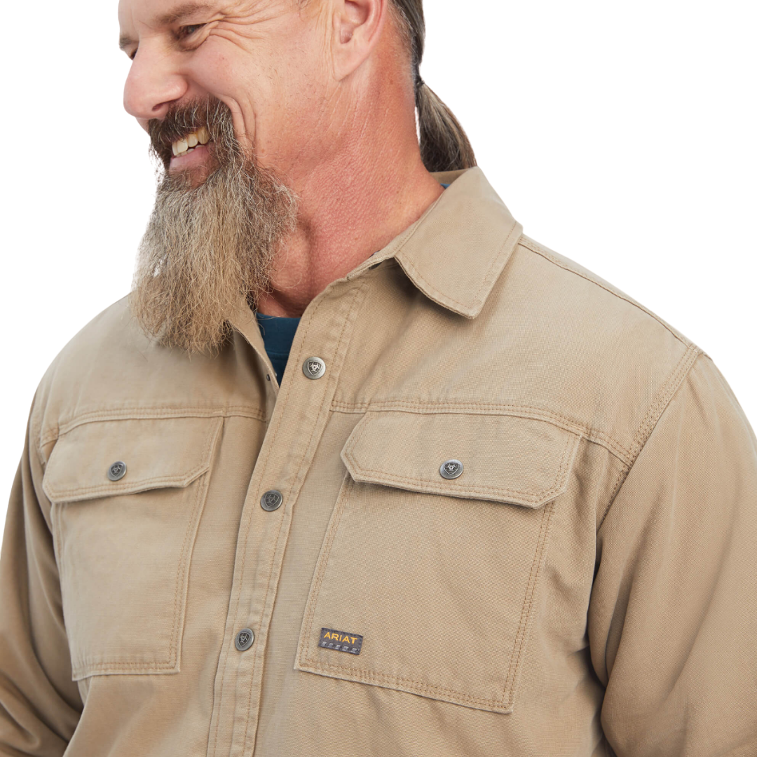 Ariat Men's Rebar Classic Canvas Khaki Shirt Jacket