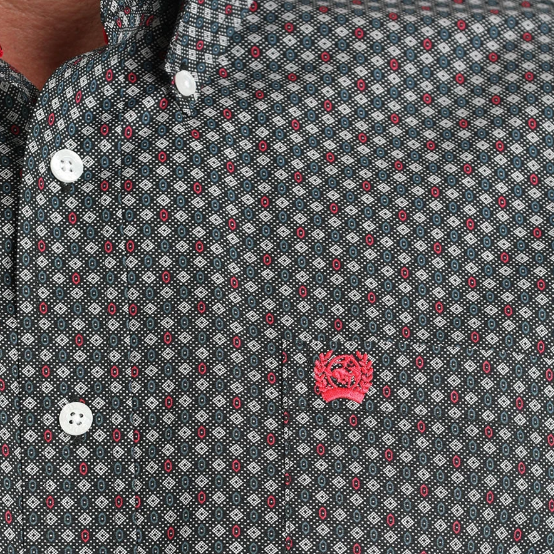 Cinch Men's Diamond Print Black Shirt