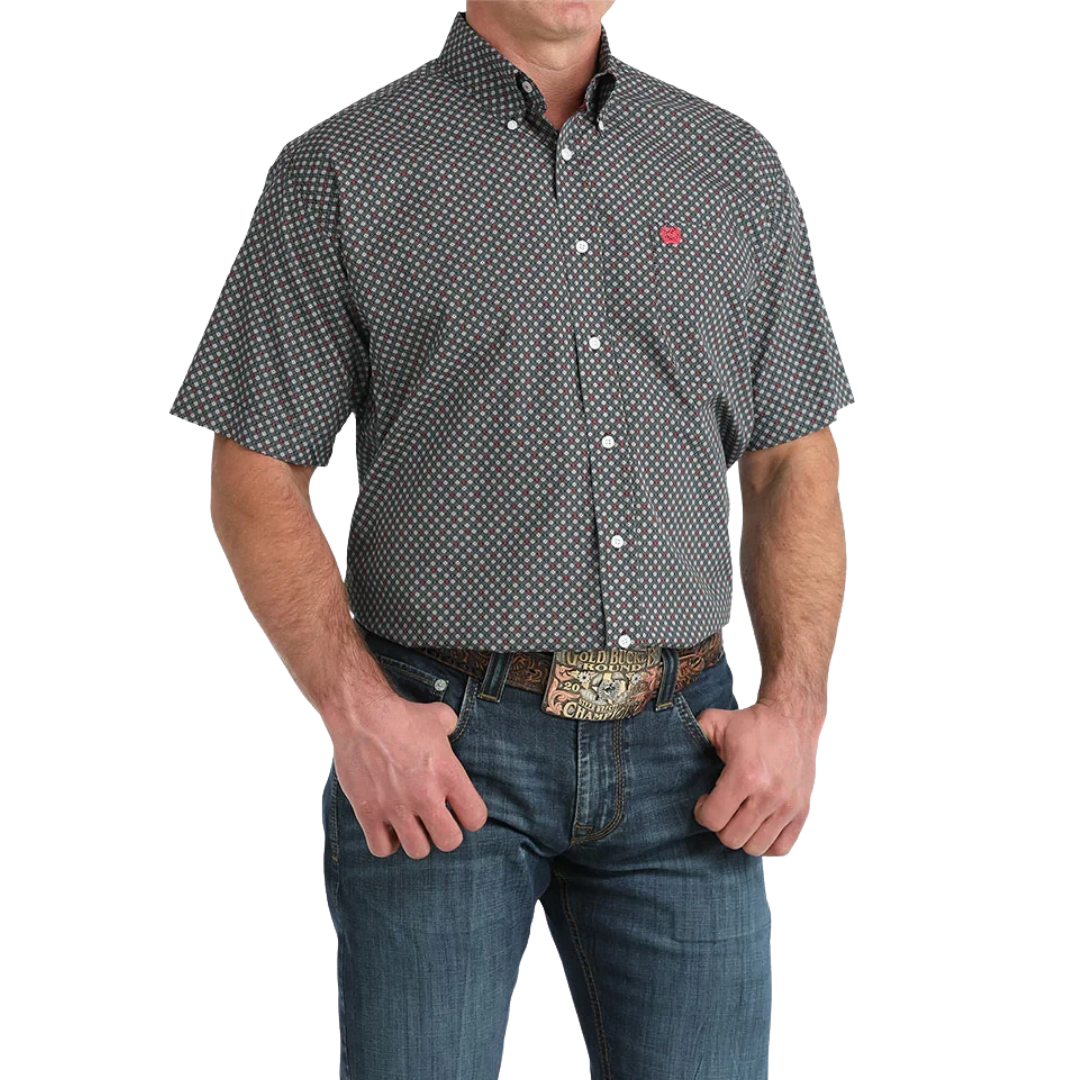 Cinch Men's Diamond Print Black Shirt