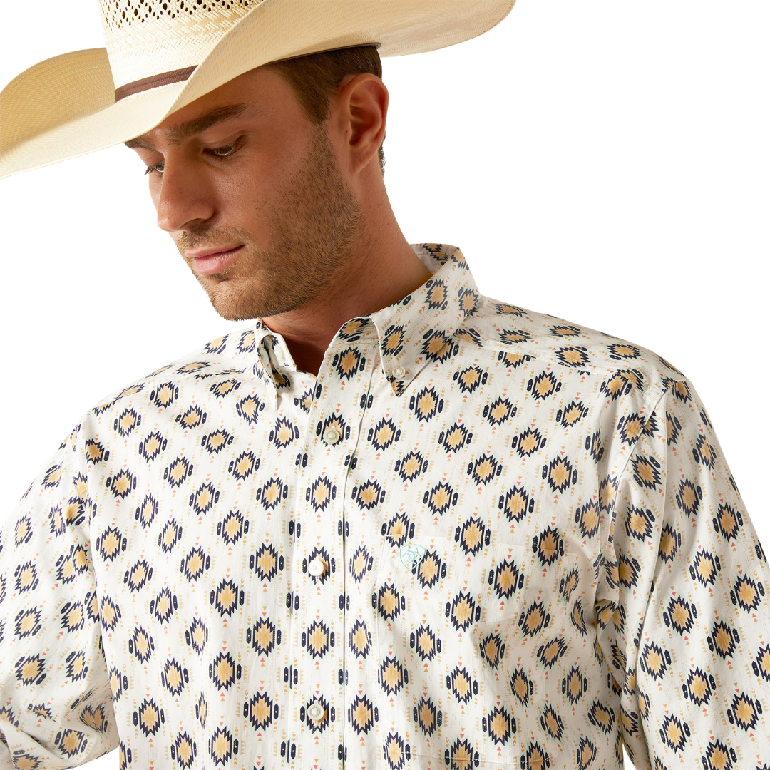 Ariat Men's Cai Classic Fit Khaki Print Shirt