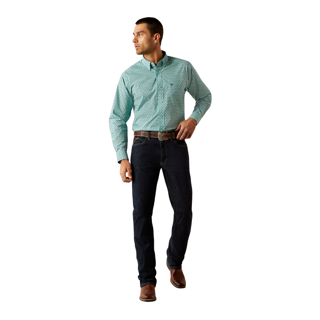 Ariat Men's Canyon Classic Fit Mint Print Shirt