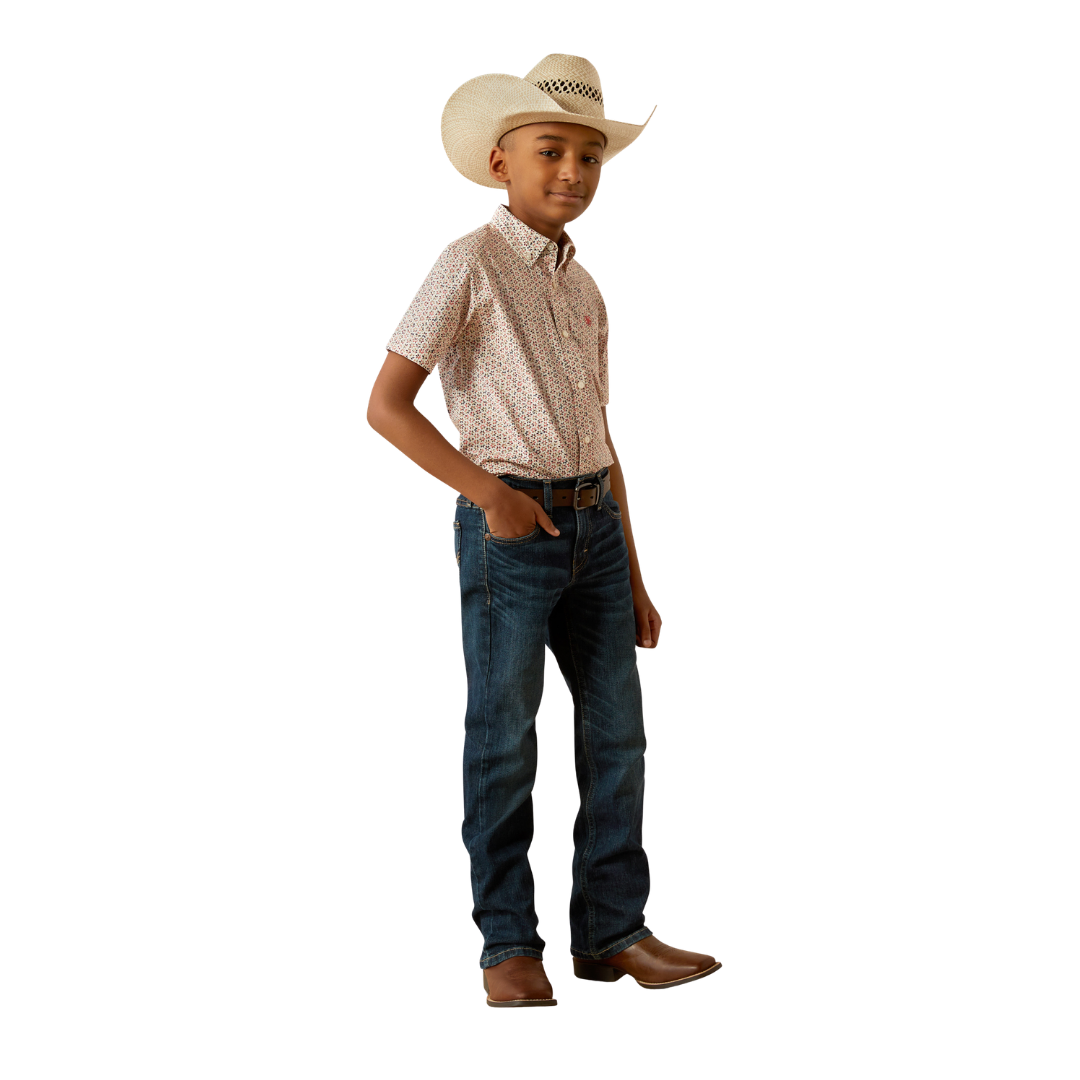 Ariat Youth Boy's Chapman Classic Fit Red Print Shirt