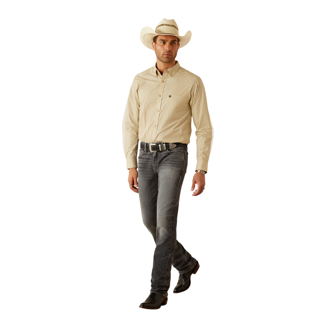 Ariat Men's Courtney Fitted Khaki Shirt