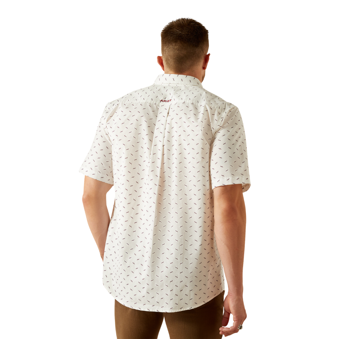 Ariat Men's Grant Classic Fit White Print Shirt