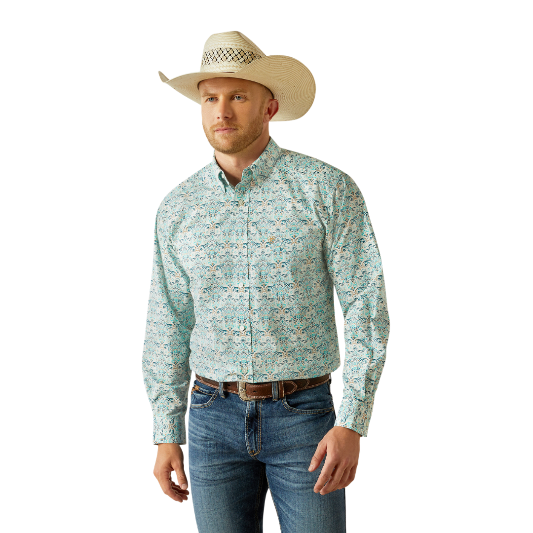 Ariat Men's Jerome Classic Fit Teal Shirt