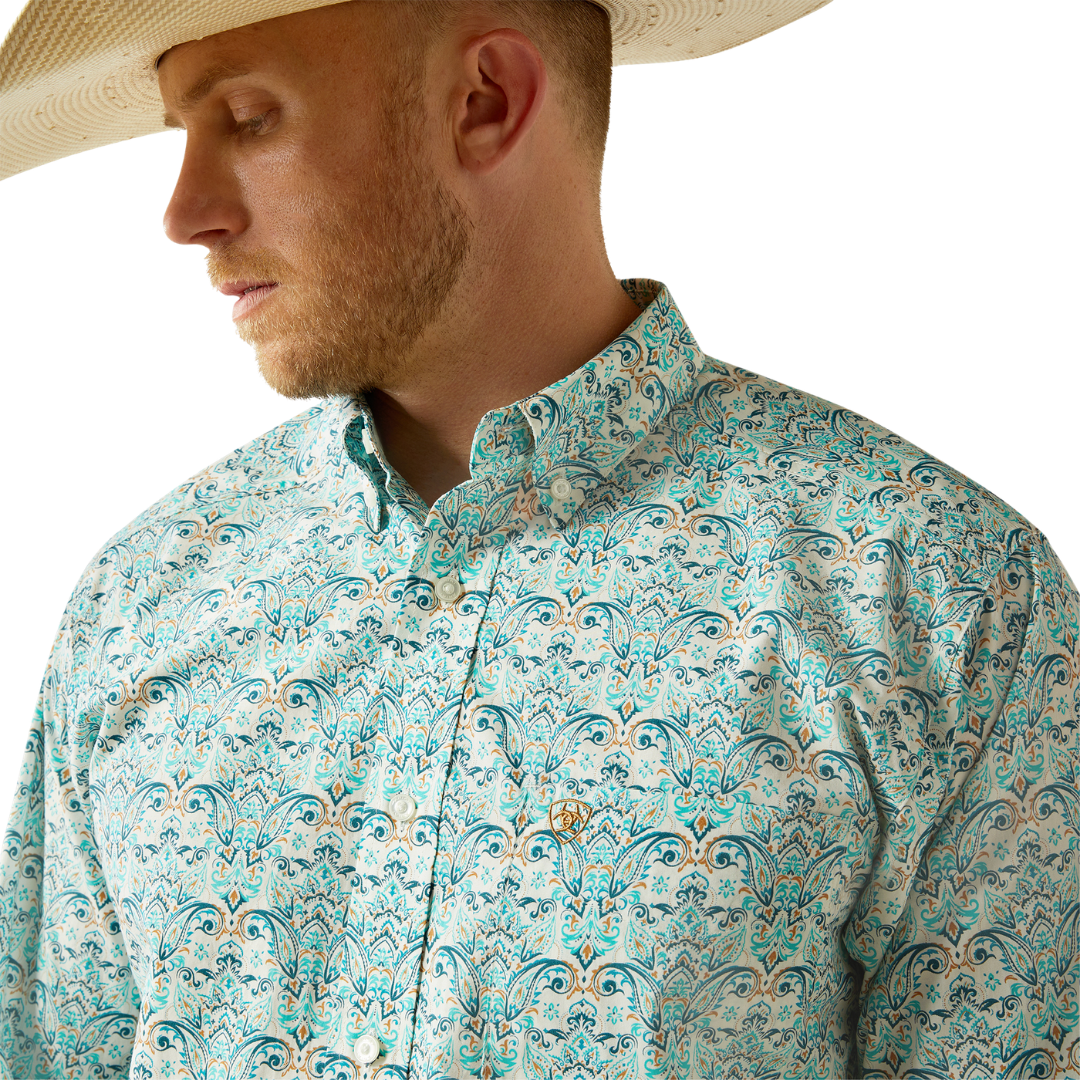 Ariat Men's Jerome Classic Fit Teal Shirt