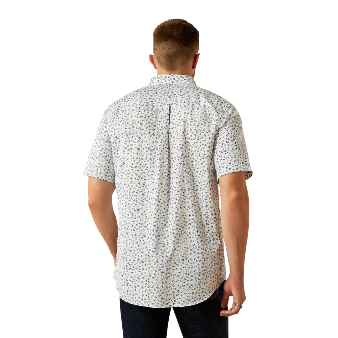 Ariat Men's Wrinkle Button Up Periwinkle White Shirt