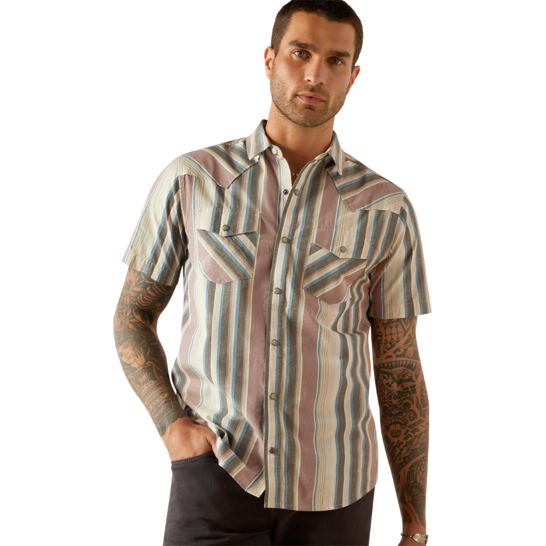 Ariat Men's Hughie Retro Fit Blue Shirt