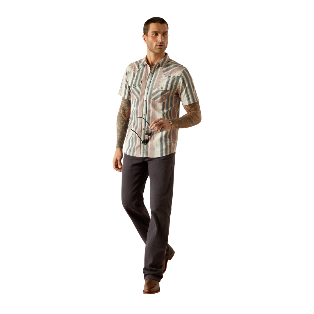 Ariat Men's Hughie Retro Fit Blue Shirt