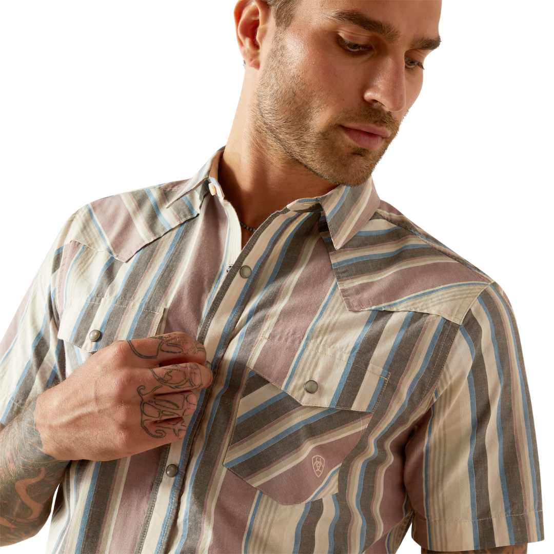 Ariat Men's Hughie Retro Fit Blue Shirt