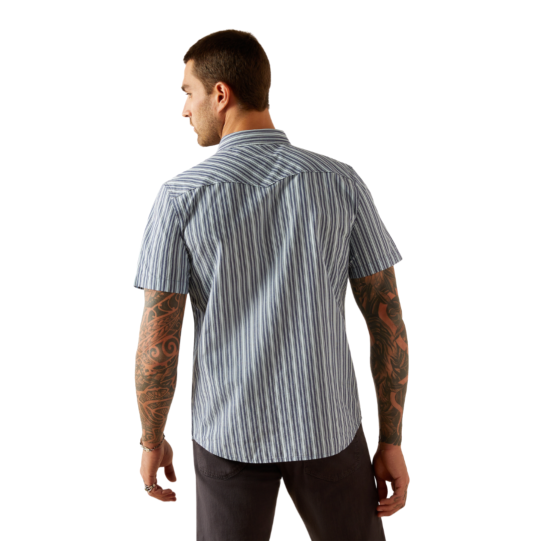 Ariat Men's Hyder Retro Fit Casual Blue Shirt