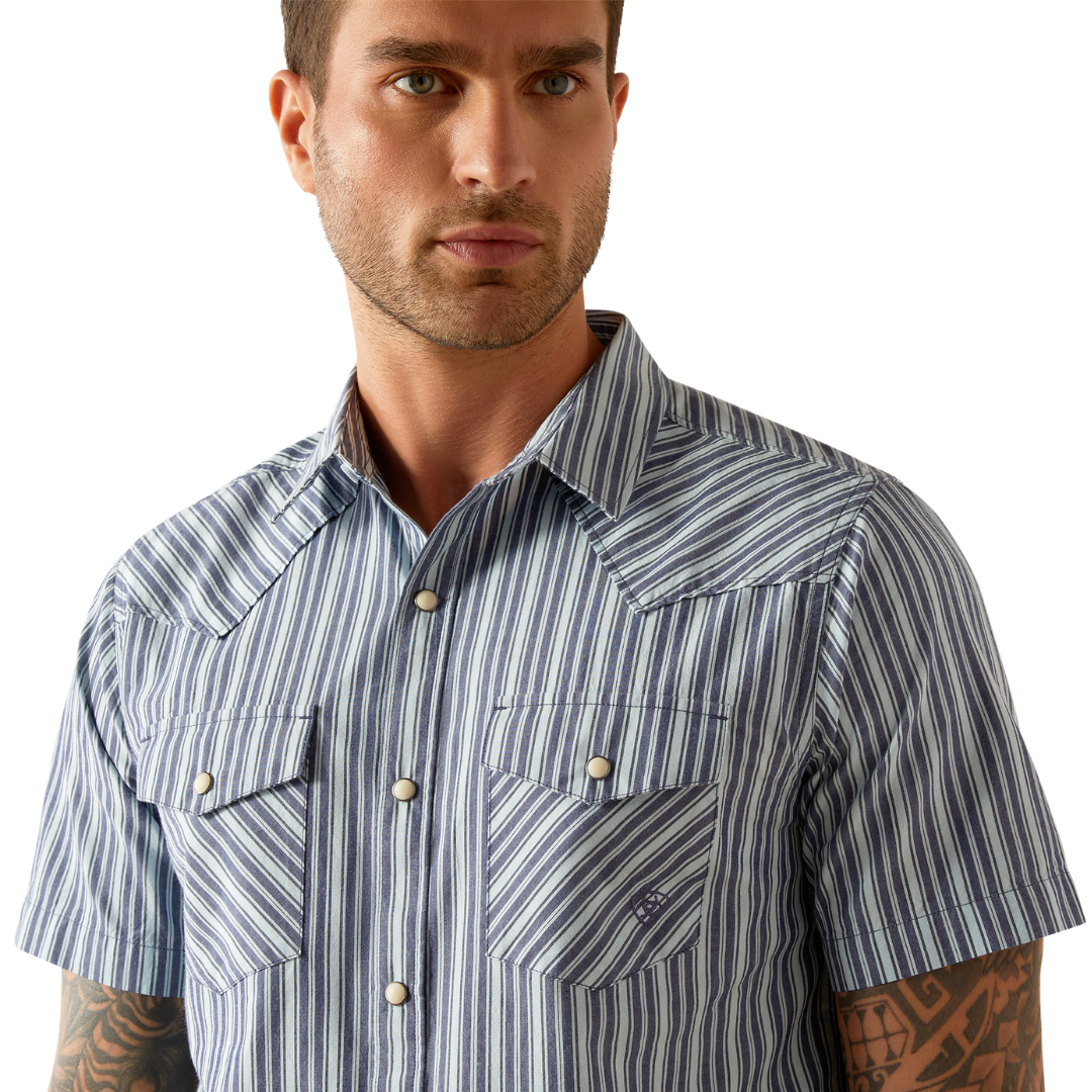Ariat Men's Hyder Retro Fit Casual Blue Shirt