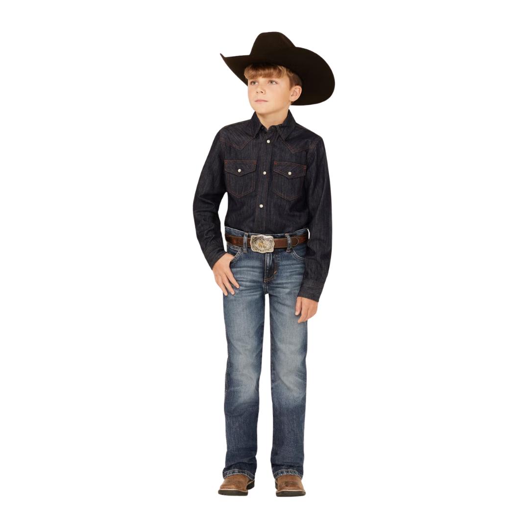 Wrangler Youth Boy's Whitley Slim Bootcut Blue Jeans
