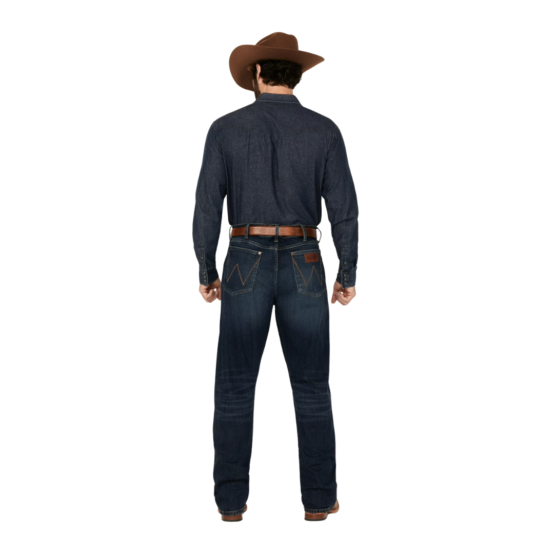 Wrangler Men's Darren Dark Wash Bootcut Blue Jeans