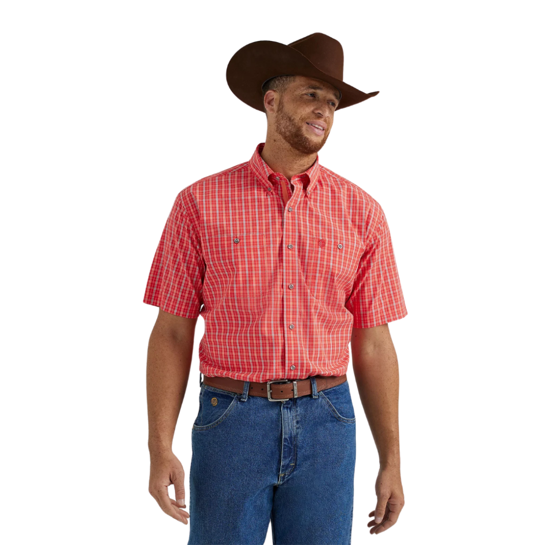 Wrangler Men's George Strait Fiesta Red Shirt - Big & Tall